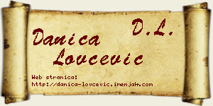 Danica Lovčević vizit kartica